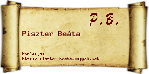 Piszter Beáta névjegykártya
